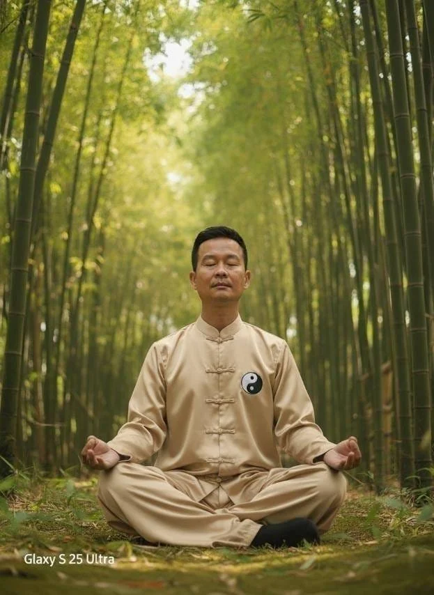Jet Lee in a serene bamboo forest
